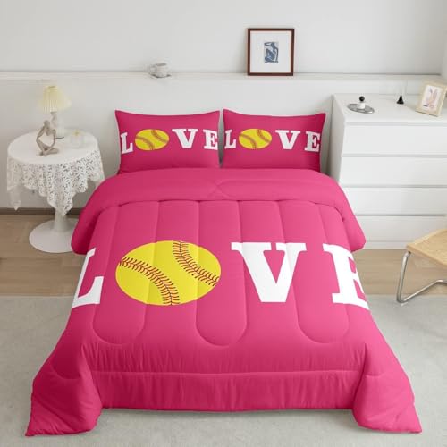 Image of Feelyou Softball Bedding Set Toddler Size for Kids Boys Girls 3Pcs