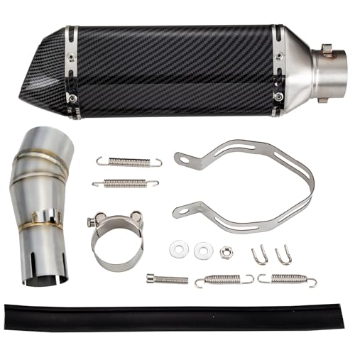 Lesiyou Motorcycle Muffler Mid Pipe, Muffler Adapter Connect Pipe Compatible with Kawasaki Ninja 250 Z250 Z300 2008-2017