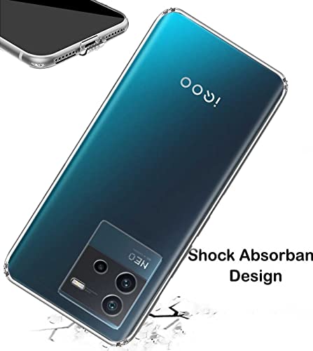 Image of Dashmesh Shopping Back Case Cover for iQOO Neo 6 5G (Transparent | Crystal Clear | Soft Flexible)