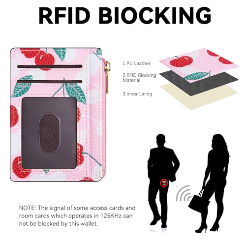 Image of Tipmile Womens Credit Card Holder Wallet, Small Slim RFID Blocking Sleeve | Mini Tiny Cute ID Case, Minimalist Zipper Pocket Wallet, Thin Coin Purse, Mothers Gift