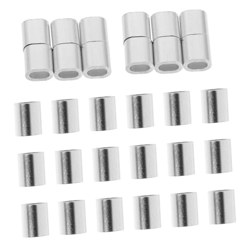 KICHOUSE 400 Pcs Wire Rope Clamp Aluminum Clamp Hangers for Cable Management Easy to Install for Construction