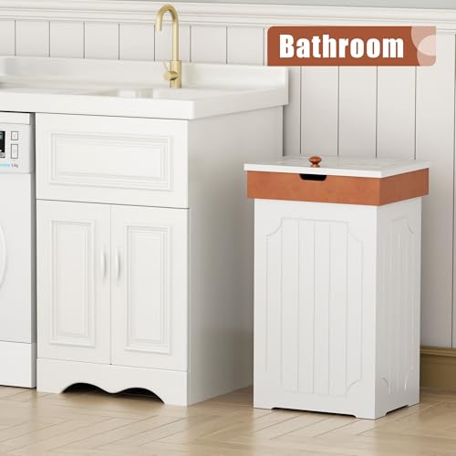 Function Home HL-CA43407-WH Trash Can Cabinet, 13 Gallon Kitchen Garbage Can, Wooden Recycling Trash Bin, Dog Proof Trash Can thumb #7