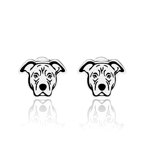 Lywjyb Birdgot American Pitbull Dog Stud Earrings - Pitbull Dog Gift for Women, Girlfriend