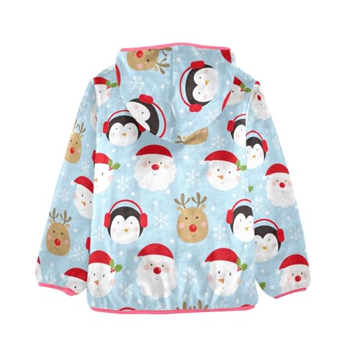 OTVEE Christmas Santa Penguin Reindeer Kids Hoodie Jacket Fall Spring Full Zip Warm Outwear Coat2