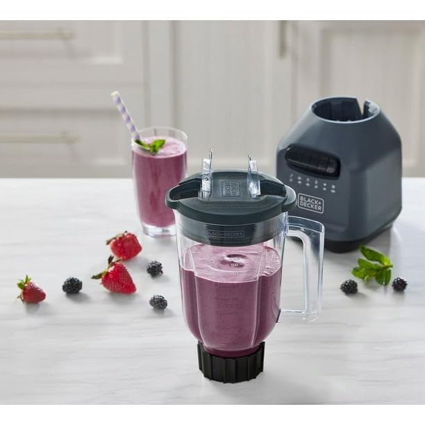 Ice Crush Blender With 56 Ounce (7 Cup) Perfectpour Plastic Jar, Powerful 6-Tip Stainless Steel Blade, 8-Speeds Plus Pulse, 750 Peak Watts Of Power, BL2209PB