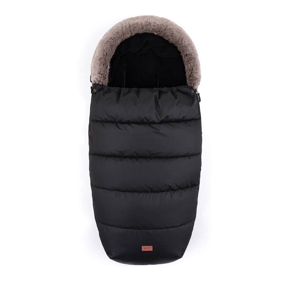 Petite&Mars COMFY Chancelière 4 en 1 pour poussette - Insert pour poussette - Chancelière d'hiver - Imperméable - Coupe-vent (Noir)