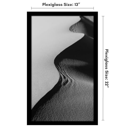 Americanflat 13x22 Picture Frame with Polished Plexiglass - Black Picture Frame - Wide Photo Frames Made of Engineered Wood for Vertical or Horizontal Wall Display - Epic Collection - Black
