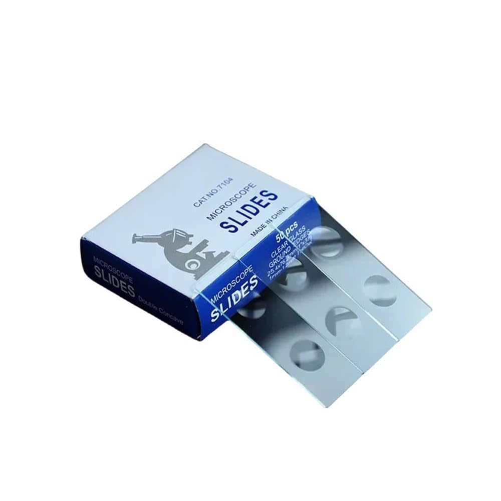 Kit accessori per microscopio Vetrini in vetro for microscopio biologico da 50 pezzi Vetrini vuoti doppi concavi riutilizzabili Vetrini per microscopio