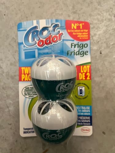 Croc Odor Twin Pack Fridge Smells Deodorizer Neutralizer Freshener - Your Fridge Will No Longer Be Tainted By The Odour Of Stronger Smelling Foods Lik