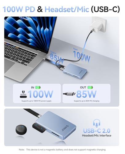ORICO Magnetic M.2 NVMe SSD Enclosure USB3.2 Gen2 10Gbps PD 100W TF/SD Card Reader MagSafe Dock for iPhone 17/16/15 Pro Max Plus 2230/2242/2260/2280 B+M Key AP80F Black - image 5