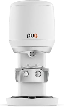 Puq PUQpress Mini Gen 6, Automatic Espresso Coffee Tamper for Home & Commercial Use, Professional Barista Accessory, Tamps Flat & Level with Auto-Adjusting Pressure, Nonstick Coating White, 58 MM