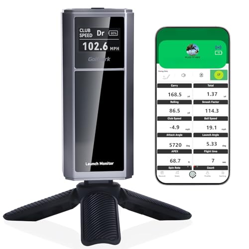Aobole Pro-Plus Golf Swing Analyzer & Portable Launch Monitor with Real-Time Data, 3D Simulation & Doppler Radar for Indoor/Outdoor Practice, iOS & Android App Included