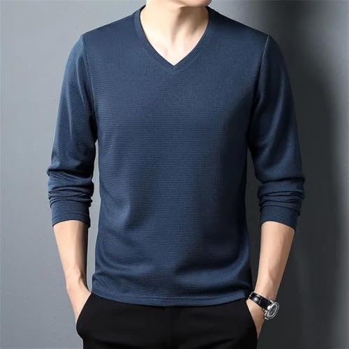 Dcvmvmn Men's Winter Casual V Neck Long Sleeve Warm Sweater Solid Color Loose Pullover Sweater2