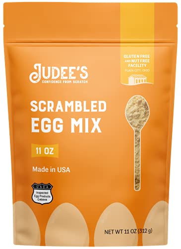 Judee's Gluten Free Scrambled Egg Mix - 11oz Non-GMO, Gluten-Free, Nut-Free Powdered Eggs for Baking - Made with Real Dairy - Made in the USA