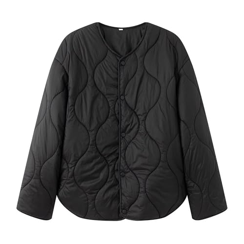 Xunger Women’s Black Lightweight Quilted Jacket: Stylish and Cozy Puffer with Pockets
