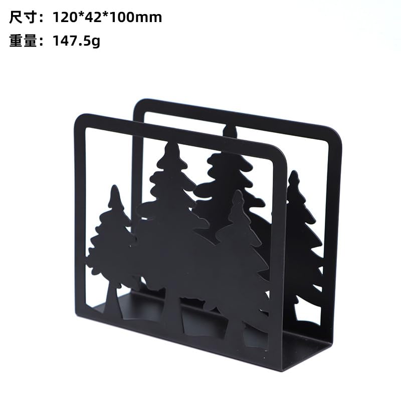 uchwyt na serwetki, Uchwyt na serwetki 12 * 4,2 10 CM 1-3 SZT. Czarne serwetniki stół(Tree,W:12*D:4.2*H:10cm 3pcs)