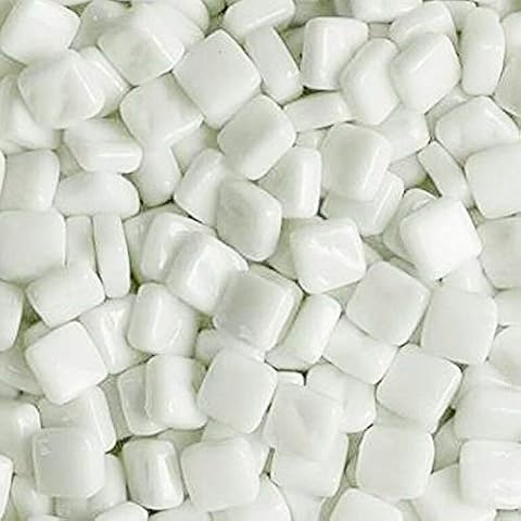 Hobby Island Mosaics Glass Micro Mosaic Craft Tile White Opal Cover