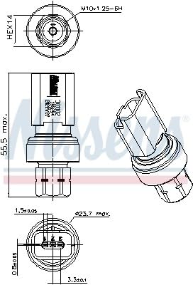 NISSENS Pressostat (climatisation) 301102 | Compatible avec: CITROËN BERLINGO, BERLINGO Kasten/Großraumlimousine, BERLINGO Kasten/Großraumlimousine, BERLINGO MULTISPACE