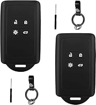 2 STK Autoschlüssel Hülle kompatibel mit Renault 4-Tasten Smartkey Autoschlüssel(nur Keyless Go) mit 2 Schlüsselanhänger Silikon Schlüsselhülle-Schlüssel Hülle für Clio/Espace 5/Master Bus/Talisman