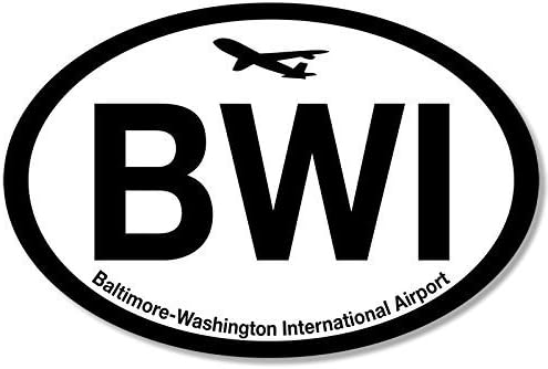 GHaynes Distributing Oval BWI Baltimore Washington Airport Code Sticker Decal (Jet Fly air hub Pilot md) 3 x 5 inch