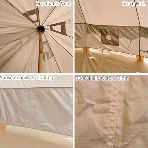 Carpa tipo yurt de safari impermeable 13FT para camping familiar 4-5 personas miniatura 6