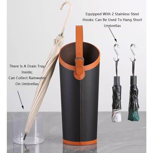 Porte-parapluies moderne en cuir chic pour une entrée soignée