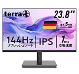 TERRA 2441W 23.8インチ フルHD IPS モニター 144Hz HDMI/VGA 最長 5年保証 非光沢 ハードウェアブルーライトカット スピーカー内蔵 ヘッドホン端子 傾き調整