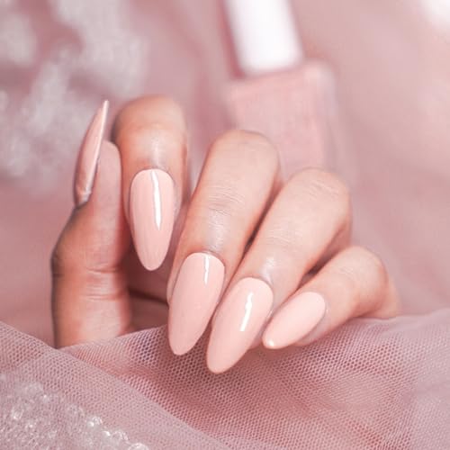 Image of Nails & More Almond Beige Nail Polish, Argan Oil-Infused Gel Shine, Subtle Nude Nails, Blanched Almond, Chic Color | 10ml
