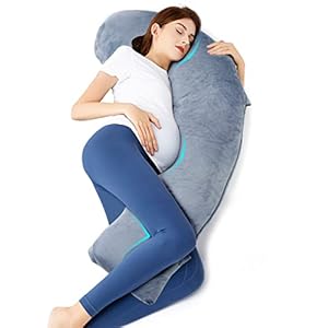 OTTOLIVES Pregnancy Pillows, Maternity Pillow with Comfortable Cover, J-Shaped Soft Body Pillow for Pregnant Women…