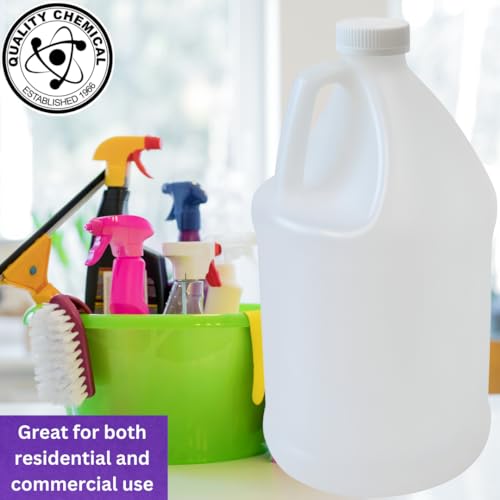 Image of Quality Chemical Reusable 1-Gallon Plastic Jug - BPA-Free, Leak-Resistant, Secure Screw-on Lid, Ergonomic Handle, BPA Free, HDPE Plastic, Stackable, Versatile Design for Storage (Pack of 4)