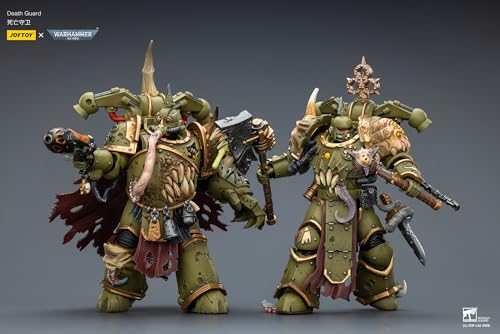 Image of JOYTOY Warhammer 40k Death Guard Plague Marine and Champion Action Figure