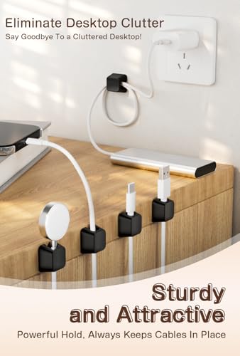 Maveek Magnetic Cable Clips, 5 Pcs Magnetic Cable Management Holder Clips Wire Organiser, Magnetic Cable Tidy Clips with Self-Adhesive Metal Plate for Desktop, Nightstand, Car, Office (Black) - Cosy Home Interiors Maveek Magnetic Cable Clips, 5 Pcs Magnetic Cable Management Holder Clips Wire Organiser, Magnetic Cable Tidy Clips with Self-Adhesive Metal Plate for Desktop, Nightstand, Car, Office (Black) - Image 8