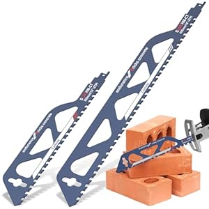 2Pcs Reciprocating Saw Blade Universal Carbide Reciprocating Saw Blade Concrete Sabre Saw Blade Alloy Steel Brick Concrete Cutting Saw Blade Masonry Cutting Blade for Cement Composite (12in+18in)