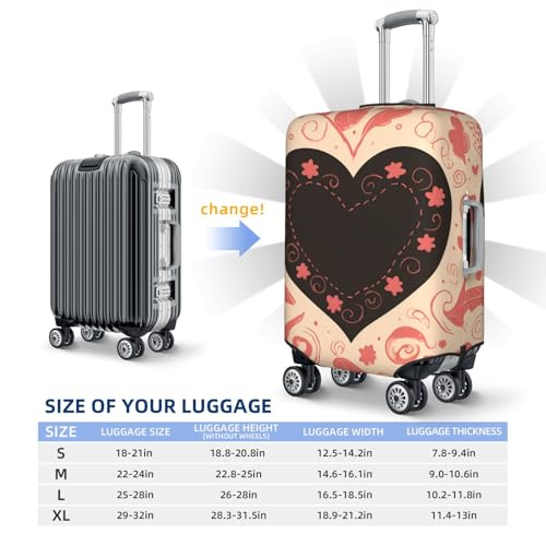 Travel Luggage Cover Happy Valentine's Day card Suitcase Protector Elastic Washable Stretch Suitcase Protector Anti-Scratch Travel Suitcase Cover Fit 18-32 Inch Luggage2