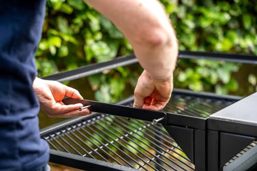 Ooni Modultisch Medium – Outdoor Pizzaofen Tisch (60 x 80 x 90 cm) aus pulverbeschichtetem Karbonstahl – Grilltisch mit höhenverstellbaren Einlegeböden & Rollen – Kompatibel mit 12″ & 16 Öfen