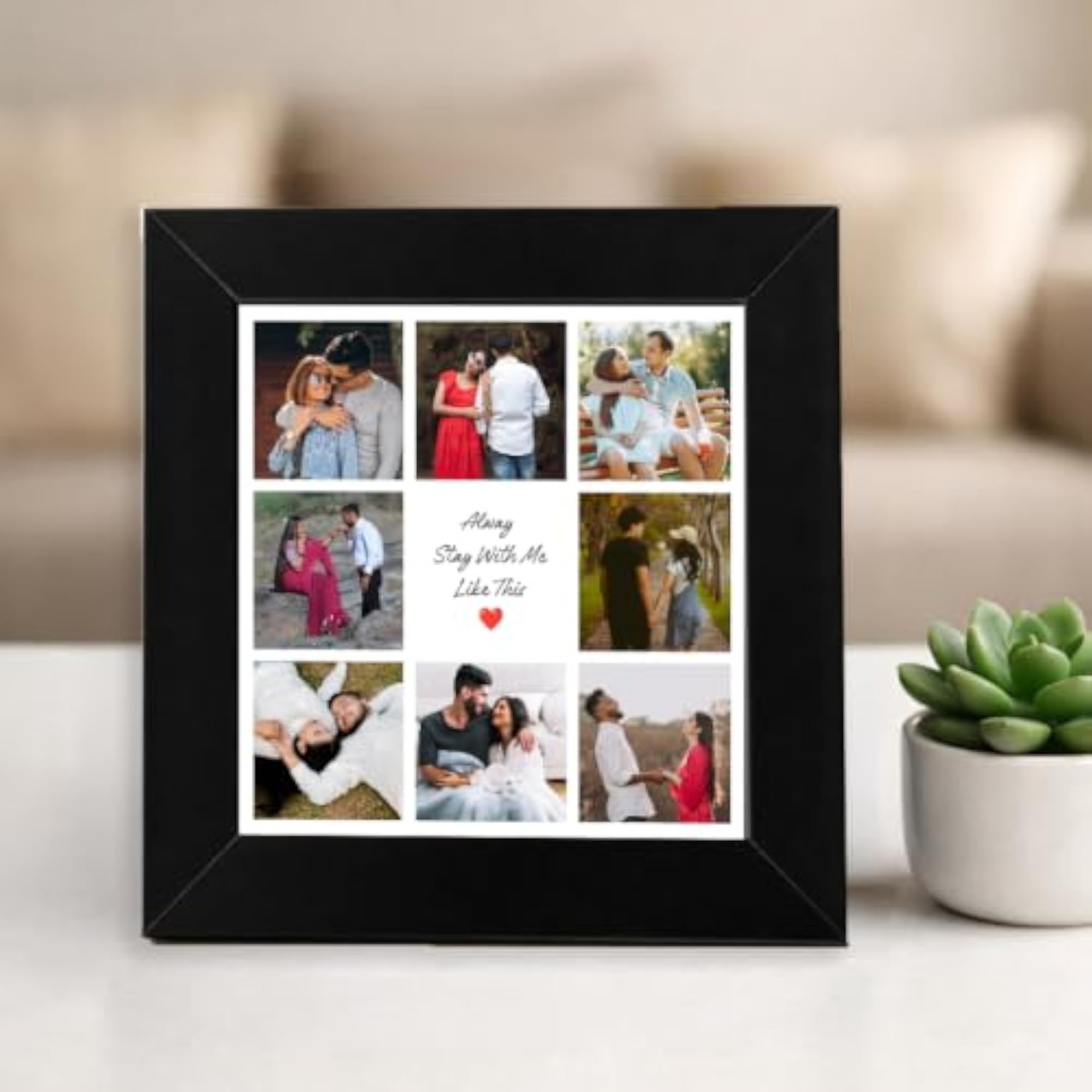 Customised 5x5 Inch Collage Photo Frame with Custom Message