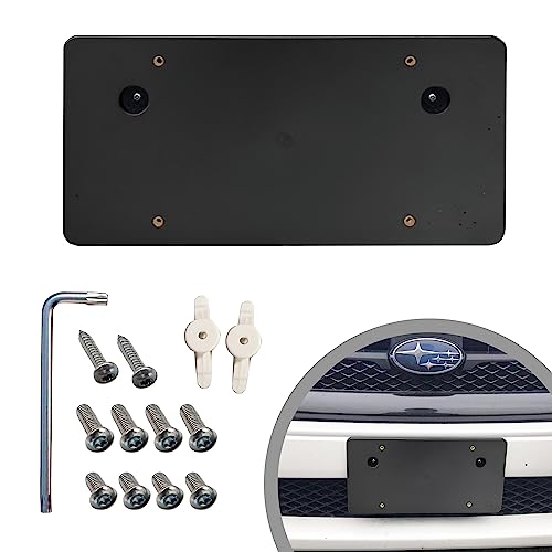 License Plate Bracket - Subaru 2 License Plate Mounting Bracket Round Hole Adapter Kit for Subaru - Plate Holder Set w 2 Adapters, 8 Screw Bolts & Wrench Kit, License Tag Mounting Kit, Plate Holders, Car & Truck Accessories