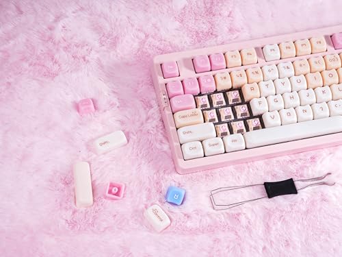 Image of ZORNHER ZH980 Pink Mechanical Keyboard,95% Cat Keyboard Cute,Kawaii Kitty Keycaps,Pink Gaming Keyboard with Number Pad,Jelly Ceramic Keycap,Creamy Sounding Switches