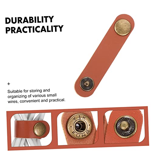 Tofficu 50 piezas ataduras de cuero para gestión de cables, organizador de cables para auriculares con diseño de hebilla duradera para hogar, oficina y viaje miniatura 7