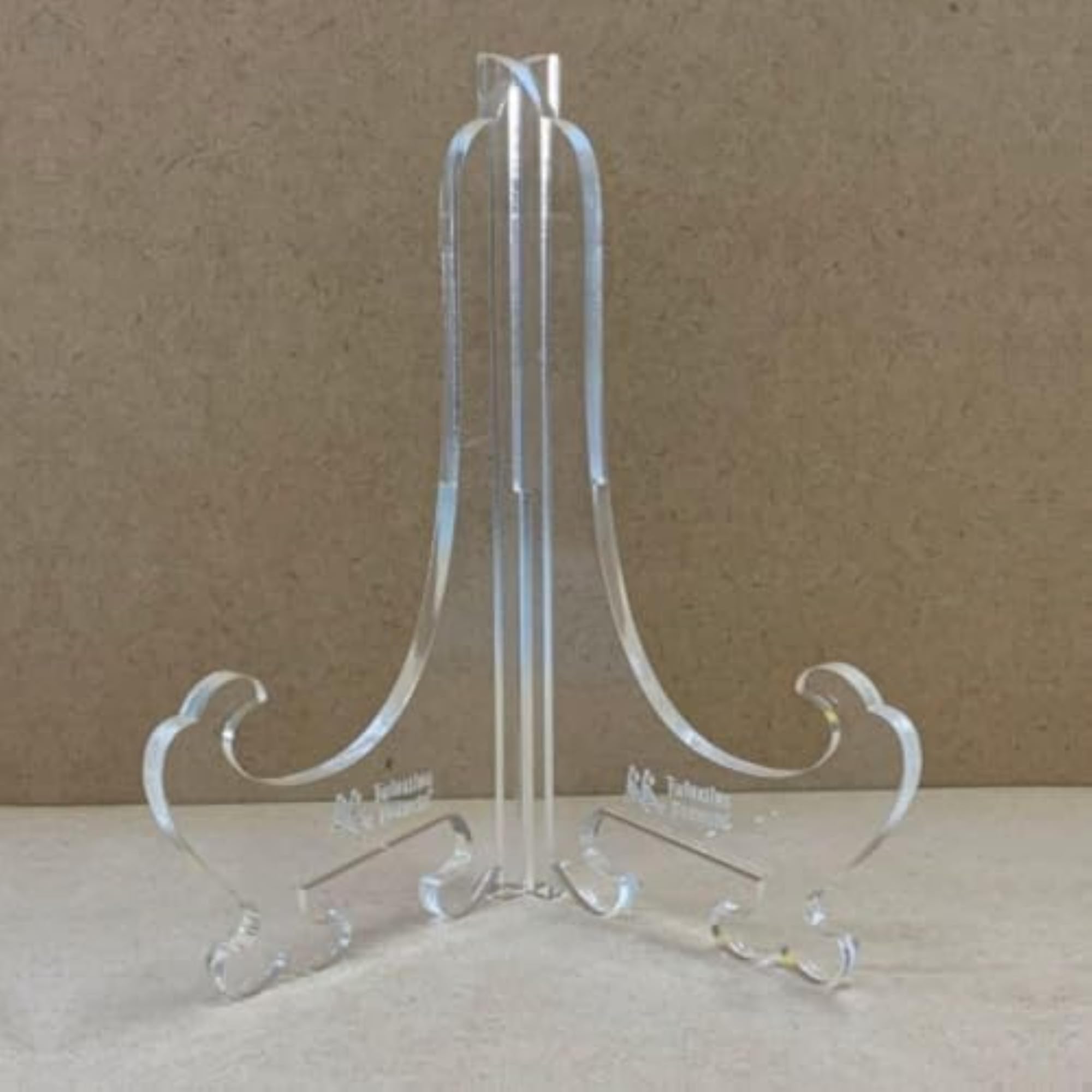 Acrylic Photo Stand for Table, Pack of 3 with Scrollwork Design