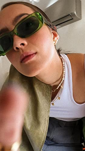 Image of ADE WU Rectangle Sunglasses for Women Men Retro 90s Sunglasses Trendy Black Tortoise Shell Glasses Y2K
