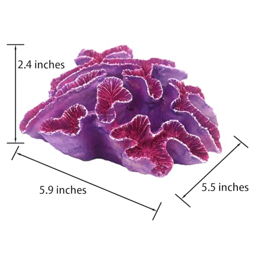 Image of Ulifery Coral Reef Aquarium Decorations Big Fish Tank Ornaments, Pink and Purple