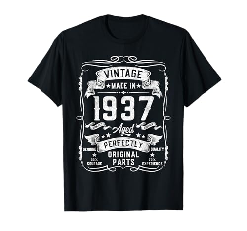 88th Birthday Gifts for Men 88yr 88 Years Old Vintage 1937 Camiseta