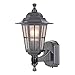 VAXCEL York 1 Light Black Bell Outdoor Wall Lantern Clear Glass
