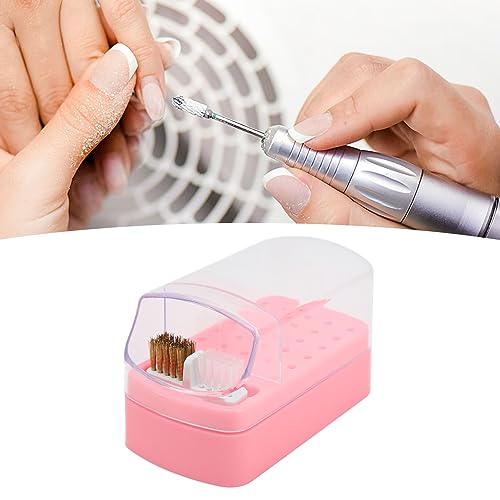 TARSHYRY 30 Holes Nail Drill Bit Holder Washing Brush Case,Dustproof Nail Art Drill Bits Stand Display Storage Box - Image 3