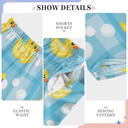 Rubber Ducks Blue Boys Pants Girl Sleep Pants Long Trousers Elastic Waist Lounge Bottoms S4