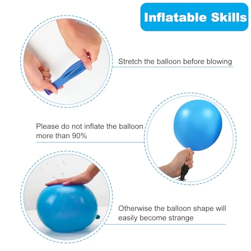 Image of RUBFAC Blue Balloons, Light Blue Birthday Balloons 65pcs Pearl Pastel Party Balloon for Birthday Baby Shower Wedding Frozen Theme Party Decorations