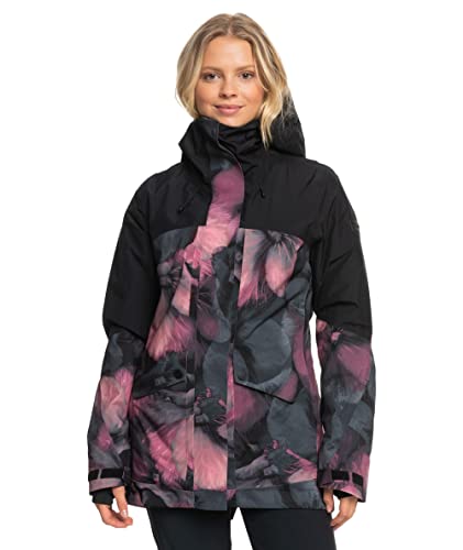 Roxy Women's Gore-Tex Glade Snow Jacket, X-Small, True Black Pansy Pansy