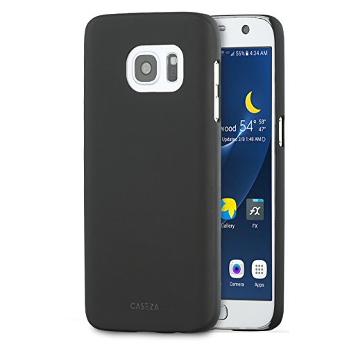 CASEZA Funda Galaxy S7 en Negro Rio Carcasa Trasera Ultrafina con Acabado Goma Mate - Excelente Funda Rígida Protectora - Aspecto y Tacto de Calidad para su Samsung Galaxy S7 Original