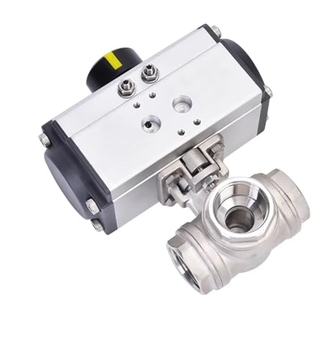 Válvula de bola neumática para desvío de fluidos 3/4 inoxidable L 3